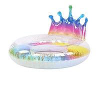 RiToEasysports Inflatable Swim Ring with Sparkling Queen Crown, | Thickened PVC Material, Safe Air Plug, Lightweight Portable for Pool Travel, Outdoor Water Safety Float