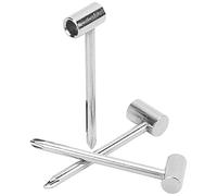 RiToEasysports Instrument Adjustment Tool, 3PCS Guitar Rod Wrench Iron 7MM / 8MM / 6.35MM with, Hex Key, for Guitar Neck Repair and Maintenance (Black 6.35MM+7MM+8MM Three Sets (Silver