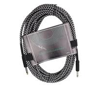 RiToEasysports Instrument Cable 10Meter Braided Guitar Cord with Metal Plated Plugs for Bass and Professional Audio, High-Conductivity Copper Core, Low Noise Signal Transmission, Durable Weave (White)