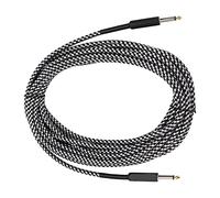 RiToEasysports Instrument Cable 10Meter Braided Guitar Cord with Metal Plated Plugs for Bass and Professional Audio, High-Conductivity Copper Core, Low Noise Signal Transmission, Durable Weave (White)