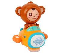 RiToEasysports Interactive Light and Music Spaceship Toy, ABS Face-Changing Monkey Design STEM Learning Toy, with Sound-Responsive Function for Ages 3-7