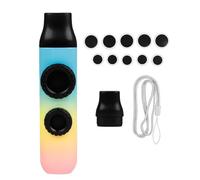 RiToEasysports Kazu Flute Kazoo Flute with Dual Holes Replaceable Blowing Nozzle ABS 120 X 28 X 14mm Easy Humming Instrument for Child Adult Beginner Travel Camping Ukulele Guitar Partner (Blue &
