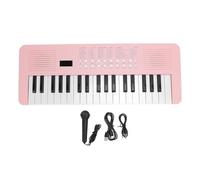 RiToEasysports Keyboard Piano, Portable 37 Key Electronic Keyboard 200 Tones 200 Rhythms 35 Demos Multi Functional Digital Instrument with Mic for Beginners (Pink)