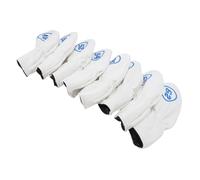 RiToEasysports Lightweight and Durable Golf Iron Head Covers, 8 Pieces 48, 50, 52, 54, 56, 58, 60, 62 Degree Mark for Brassie, Convenient Set with Soft PU Material, Excellent Protection for (White)