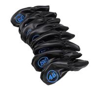 RiToEasysports Lightweight and Durable Golf Iron Head Covers, 8 Pieces 48, 50, 52, 54, 56, 58, 60, 62 Degree Mark for Brassie, Convenient Set with Soft PU Material, Excellent Protection for (Black)
