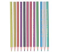 RiToEasysports Lively Fluorescence 12-color Painting Pencils for Detailed Works of Art, Suitable for Relaxation for Adults and the Painting for, with Comfortable Handle (Metal colored lead)
