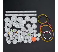 RiToEasysports Long-lived 75PCs Plastic Transmission for DIY Robots of Gears, Model Toy Accessories Gearboxes, Scratch-resistant ABS Material DIY ENGOBS MOTOR SETT