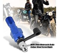 RiToEasysports M10x1.0mm Aluminum Motorcycle Brake Caliper Bleed Screw Nipple for Bleeding Brakes Compatible with Many Motorcycle Applications (Blue)