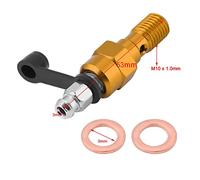 RiToEasysports M10x1.0mm Aluminum Motorcycle Brake Caliper Bleed Screw Nipple for Bleeding Brakes Compatible with Many Motorcycle Applications (Gold)