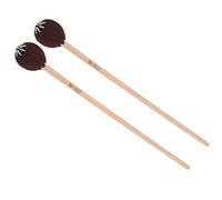 RiToEasysports Marimba Mallets, 2Pcs Marimba Mallets Xylophone Keyboard Mallet with Maple Handles & Woolen Heads for Percussion Instruments Beginners (brown wood pole)
