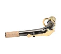 RiToEasysports Metal Cork Sax Bend Neck Black Plated for Alto Saxophone, Fine Design Saxophones Accessories with Cleaning Cloth for Routine Maintenance