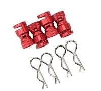 RiToEasysports Metal RC Body Cover Mount Loch Loch Locator for a Stable Ride for PC PVC Cover RC Auto, Aluminum Alloy Material, 4PCs Set (Red)