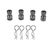 RiToEasysports Metal RC Body Cover Mount Loch Loch Locator for a Stable Ride for PC PVC Cover RC Auto, Aluminum Alloy Material, 4PCs Set (Black)
