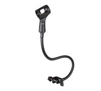 RiToEasysports Microphone Bracket Metal Gooseneck Microphone Stand with Adjustable Clip 25mm to 38mm Flexible Desktop Support for Live Streaming Online Teaching Recording