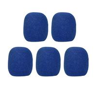 RiToEasysports Microphone Foam Windscreens, 5-Pack for Standard Ball-Type | 70mm Height, 62mm Outer Diameter, Breath Noise Reduction, 4 Colors (black/red/blue/orange)