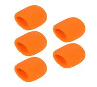 RiToEasysports Microphone Foam Windscreens, 5-Pack for Standard Ball-Type | 70mm Height, 62mm Outer Diameter, Breath Noise Reduction, 4 Colors (black/red/blue/orange)