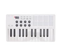 RiToEasysports Midi Keyboard, 25 Keys 8 Backlit Drum Pads 8 Knobs Controller Keyboard For Music Production