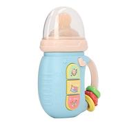 RiToEasysports Milk Bottle Teether Toy, Baby Rattle Early Education Learning Toy with LED Lights and Music, 7 Modes for Babies Over 18 Months