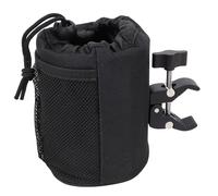 RiToEasysports Motorcycle Cup Holder, 600D Oxford Fabric Motorcycle Drink Holder with 2 Mesh Pockets, Shockproof Design, Reinforced Drawstring, Fits 0.55 to 1.5in Handlebars for ATV UTV Bike