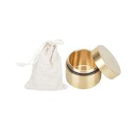 RiToEasysports Outdoor Waterproof Round Shape Brass Box Vintage Pure Brass Pill Container Jewelry Storage Box Retro Coin Holder Tea Leaf Sealed Container for Dustproof Coin Storage (S)