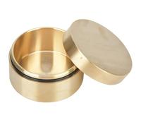 RiToEasysports Outdoor Waterproof Round Shape Brass Box Vintage Pure Brass Pill Container Jewelry Storage Box Retro Coin Holder Tea Leaf Sealed Container for Dustproof Coin Storage (L)