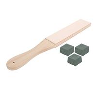 RiToEasysports Paddle Leather Strop Kit, 2-Sided Sharpening Tool with Polishing Compounds for Professional Engravers and Enthusiasts, Wood Material, Size: 10.9" X 1.6"