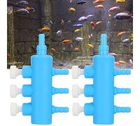 RiToEasysports Practical Aquarium Air Splitter 2 Pieces Aquarium Air Hose Distributor Long Service Life Easy to Use Plastic Blue White 5 Ways 6 Ways (One minute and three)