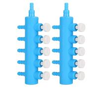 RiToEasysports Practical Aquarium Air Splitter 2 Pieces Aquarium Air Hose Distributor Long Service Life Easy to Use Plastic Blue White 5 Ways 6 Ways (One point and five)