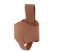 RiToEasysports Premium Handcrafted Leather Beer Belt Holder, Adjustable Beverage Can Holster for Camping Hiking, Outdoor Waist Pouch, Ideal for Outdoor Occasion, Keeps Drinks Close by (Light Brown)