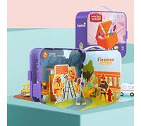 RiToEasysports Puzzle Book DIY 3D Occupational Cognition Toy with 4 Pop Up Scenes for Preschool Learning, Early Education Activity Toy for Kids Ages 3+