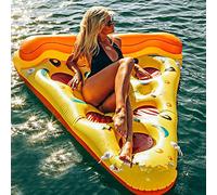 RiToEasysports PVC Inflatable Floating Bed for Swimming Pool Fun Lightweight Durable Water Float 66.1 X 54.3 X 12.9inch