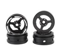 RiToEasysports RC Tires, 1.9 Inch RC Beadlock Wheels Carbon Fibers Faceplate Aluminum Alloy Hub with Screw Based Fastening for 1:10 Scale Remote Control Crawler Car