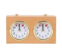 RiToEasysports Retro Wooden Chess Clock Timer, Mechanical Drive Nostalgic Classic Design Pine Wood Timer for Chess