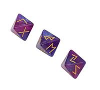 RiToEasysports RiToEasysports Runic Dice Set, 3Pcs Rune Dice 8 Sided Star Sky Mystic Vivid Colors Astrology Learning Prediction Polyhedral Set for Adults Kids Toys (Purple Blue)