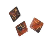 RiToEasysports RiToEasysports Runic Dice Set, 3Pcs Rune Dice 8 Sided Star Sky Mystic Vivid Colors Astrology Learning Prediction Polyhedral Set for Adults Kids Toys (Black Gold)