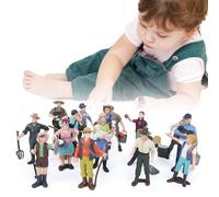 RiToEasysports RiToEasysports Simulation Figure Model, 16pcs Simulation Farm Character Model Set Farmer Miniature Toy Figure Educational Toys Kids