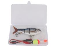 RiToEasysports Robotic Swimming Fishing Electric Lures,USB Rechargeable Lifelike Multi Jointed Automatic Swimming Bait with LED Light for Fishing (BL-2042)