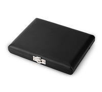 RiToEasysports Saxophone Reeds Case Wooden Saxophone Reeds Case PU Leather Cover Black Saxophone Clarinet Reed Container Box Case with Slots for 6pcs Reeds Playing Accessories