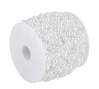 RiToEasysports Shiny 3 Mm+8 Mm Pearl Garland String DIY Wedding Decorations Roll With Beige Imitation Pearls ABS (White)