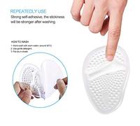 RiToEasysports Silicone Gel Foot Pillow, Human Engineering Design, 2 Pairs Ball of Foot Pad Missions for Women, Forefoot Pillow