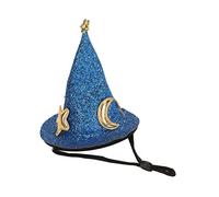 RiToEasysports Small Animal Hat with Moon and Star Pattern, Adjustable Chin Strap, Hamster Hat for Birds, Ferrets, Rabbits, Premium Felt Material (Blue)