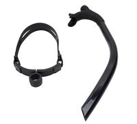RiToEasysports Swim Front Breathing Tube Freestyle Training Snorkel with Silicone Mouthpiece and Adjustable Strap for Beginner Diving Practice (Black)