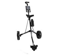 RiToEasysports Trolley, Metal and Plastic Foldable Push Cart, 2 Wheel Design, Detachable Silent Wheels, Stable Bag Hold, for Course Practice and Daily Players