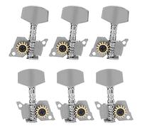 RiToEasysports Tuning Pegs Keys Locking Tuners Machine Heads Silver Replacement Parts for Ukulele (Three left, three right, six sets)