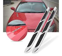 RiToEasysports Universal Car Hood Side Air Flow Fit for Vent Cover Intake Grille Decorative Trim Sticker, Classy Chrome Plated Design, 2pcs Set, Easy Installation on Any Car Surface