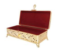 RiToEasysports Vintage Metal Jewelry Box Exquisite Vintage Pattern -visited Jewelry Box for Women Soft, Together Great Capacity Jeweler Organizer for Rings Earrings (Gold)