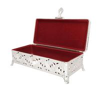 RiToEasysports Vintage Metal Jewelry Box Exquisite Vintage Pattern -visited Jewelry Box for Women Soft, Together Great Capacity Jeweler Organizer for Rings Earrings (Silver)