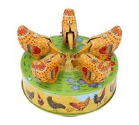 RiToEasysports Vintage Wind Up Chicken Toy, Decorative Nostalgic Iron Clockwork Toy with Rotating Chicks for Bar Cafe Restaurant