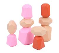 RiToEasysports Wooden Stacking Stones, Colorful Building Blocks for | Pine Wood, Non-, Educational Shape Sorting, Interactive Play, Home Decor Storage