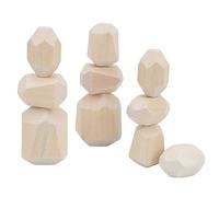 RiToEasysports Wooden Stacking Stones, Colorful Building Blocks for | Pine Wood, Non-, Educational Shape Sorting, Interactive Play, Home Decor Storage